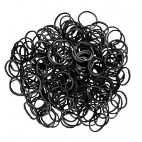Loom elastiekjes in kleur Zwart 600 stuks 1,75