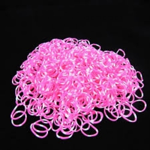 Loom elastiekjes tweekleurig Roze/wit 600 stuks