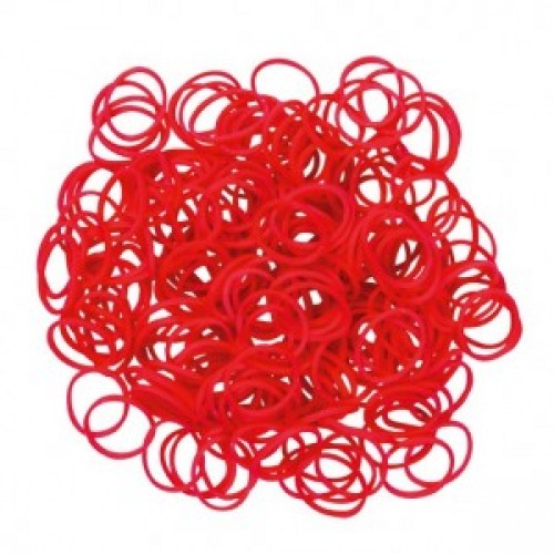Loom elastiekjes in kleur Rood 600 stuks  1,75